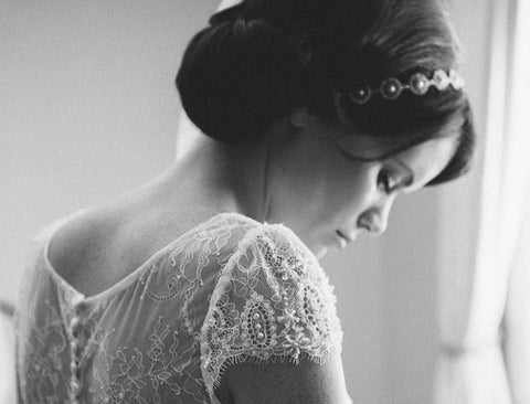 Lace Band Hairpiece - Pearl: Alternate View #6