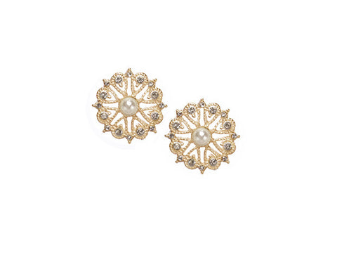 Lace Pearl Crystal Stud: Alternate View #2