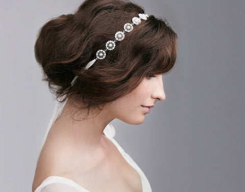 Lace Band Hairpiece - Crystal: Alternate View #3